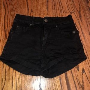 Black high waisted jean shorts